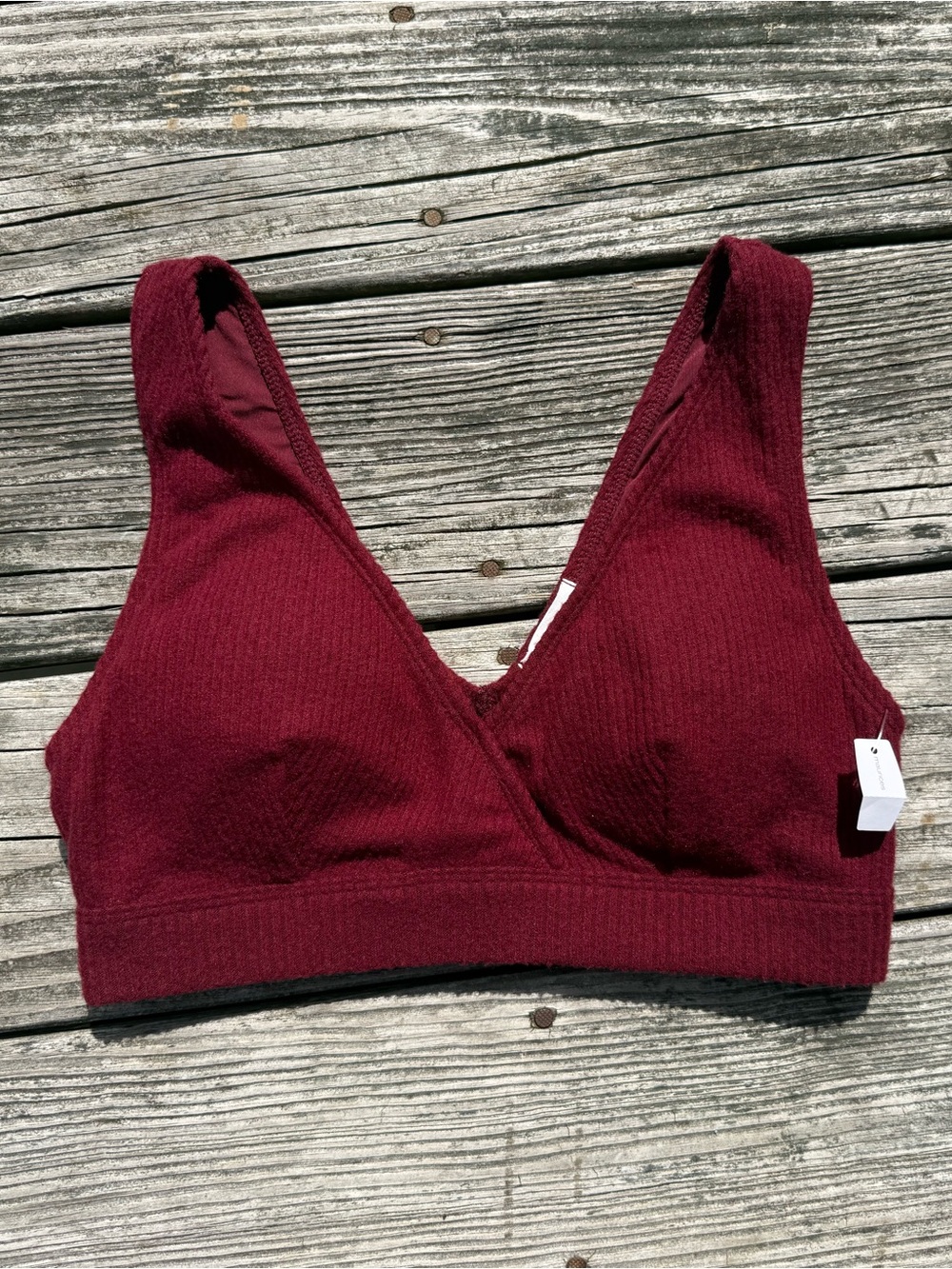 Maurices Burgundy Ribbed Knit Bralette